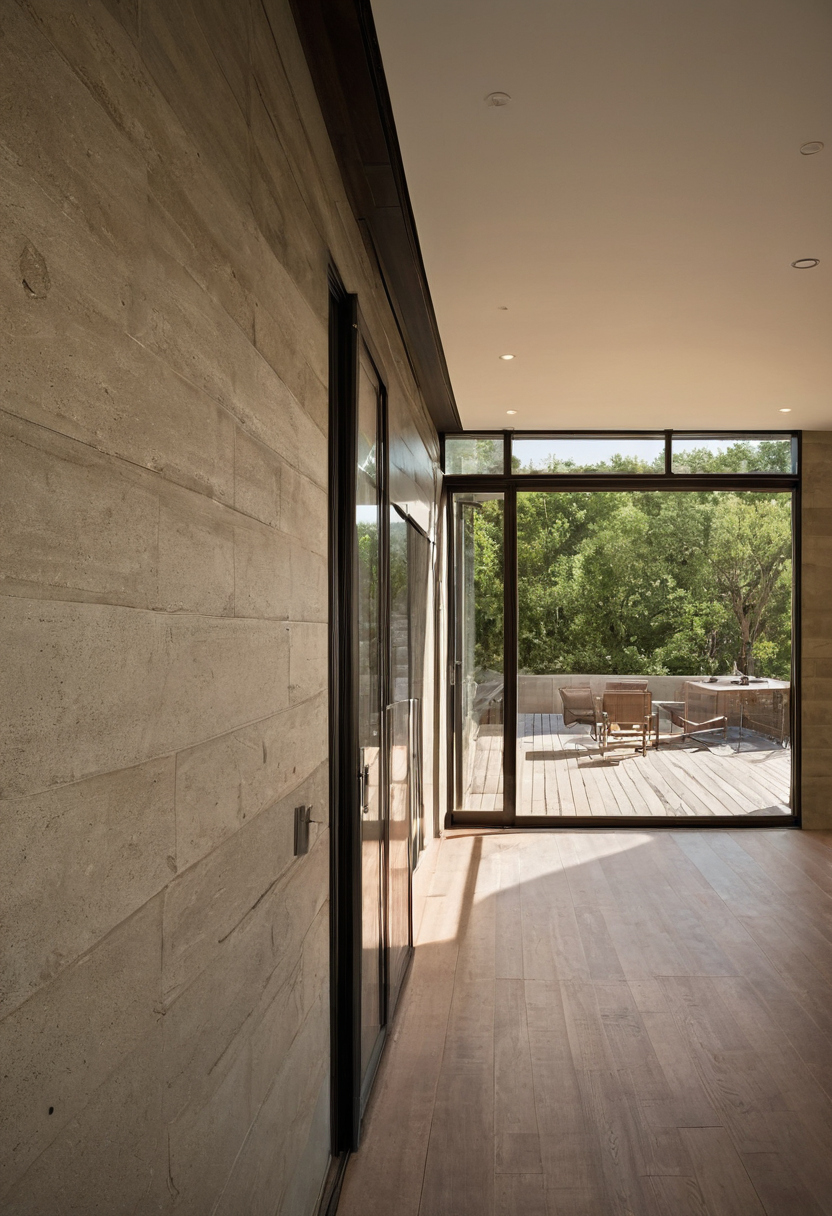 Is the interior wall load-bearing or part of the house structure shown in a luxury residential interior