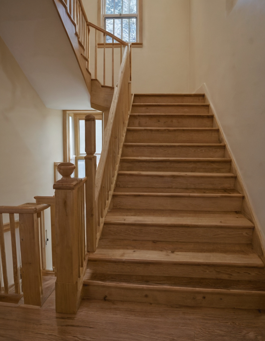 Landings, handrails, guards, and glazing change the usable stair width editorial visual
